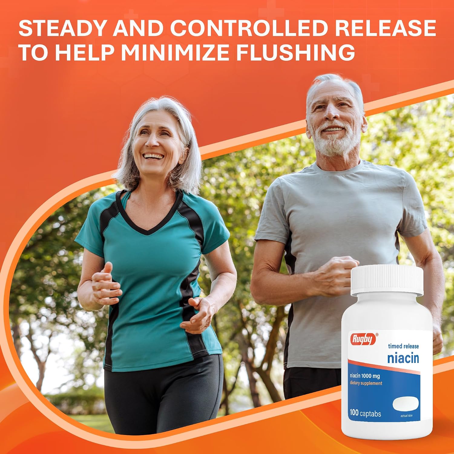 Rugby Timed-Release Niacin 1000mg – 100 Captabs (Pack of 3) - görsel 5