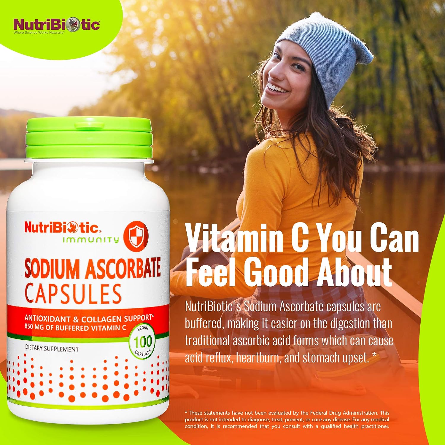 NutriBiotic Sodium Ascorbate Buffered Vitamin C Capsules, 100 Capsules - görsel 4