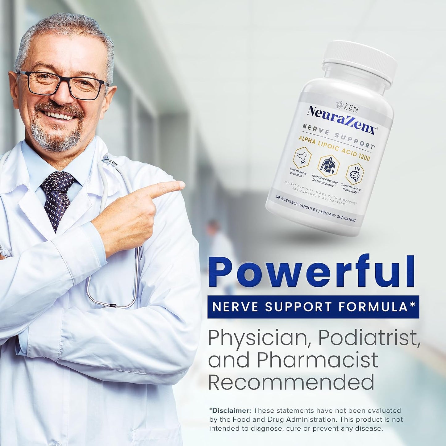 Zen Nutrients NeuraZenX | Advanced Nerve Support Supplement with 1200mg Alpha Lipoic Acid - görsel 6