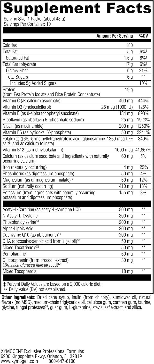 XYMOGEN BrainSustain - 19 g Pea & Rice Protein - Support Brain Health & Function - Gluten-Free, Dairy-Free & Non-GMO - Vanilla Delight Flavour - 10 Servings - görsel 6