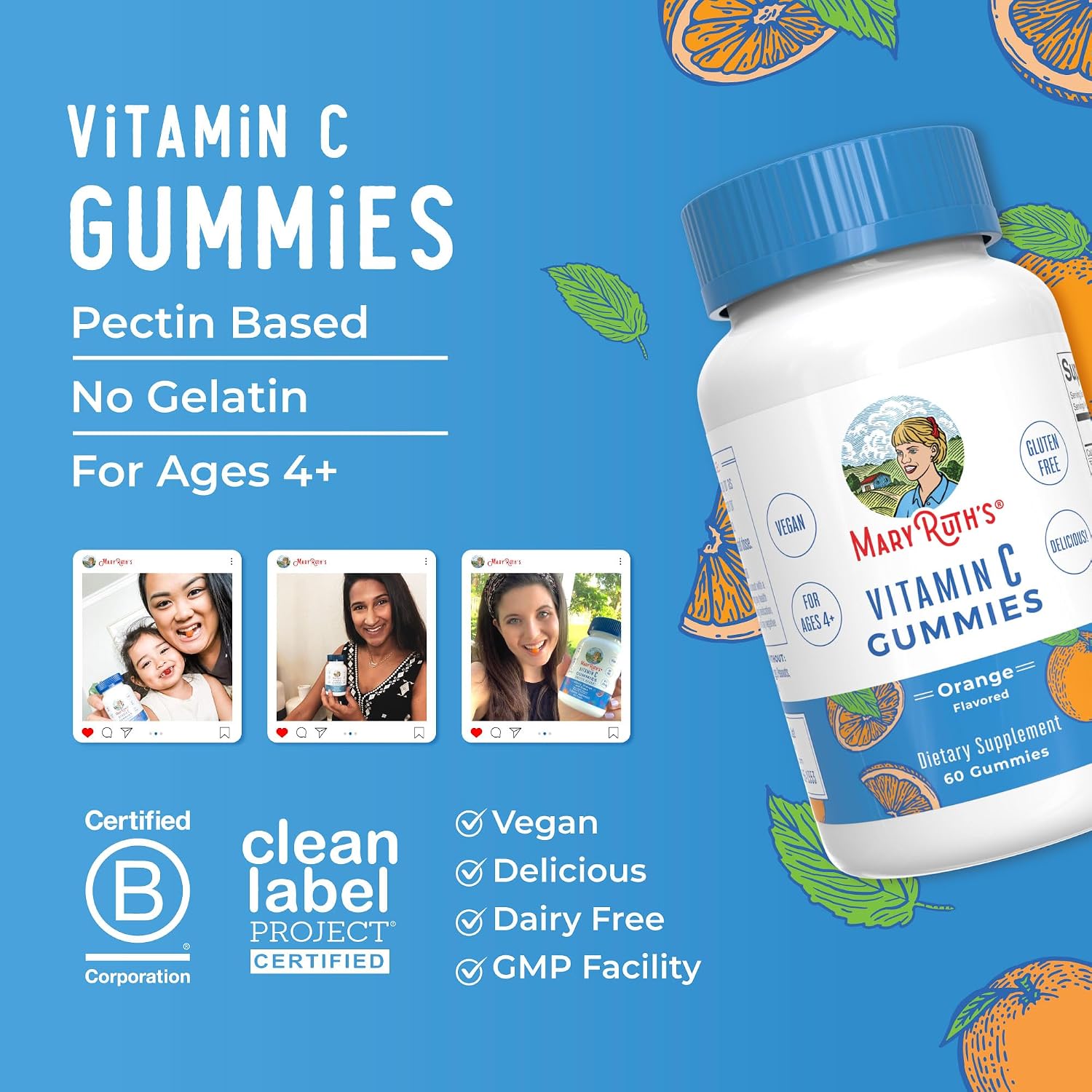 MaryRuth Organics Vegan Vitamin C Gummies – Immune Support – 60 Gummies - görsel 8