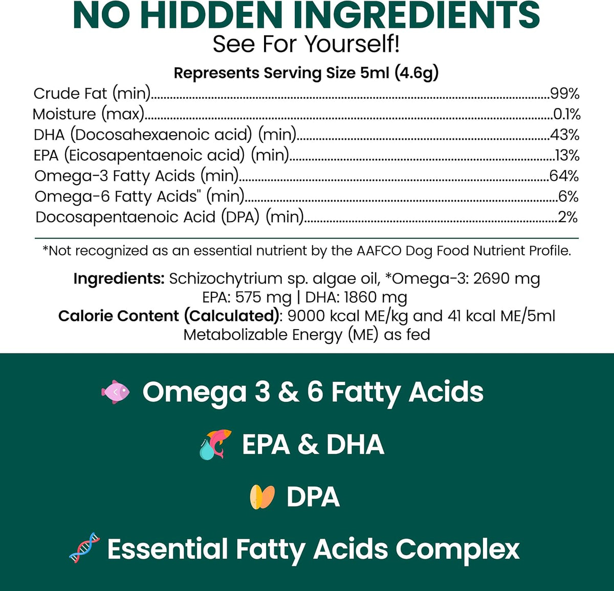 Chew + Heal Labs Vegan Omega-3 Oil for Dogs - 225 ml - görsel 2
