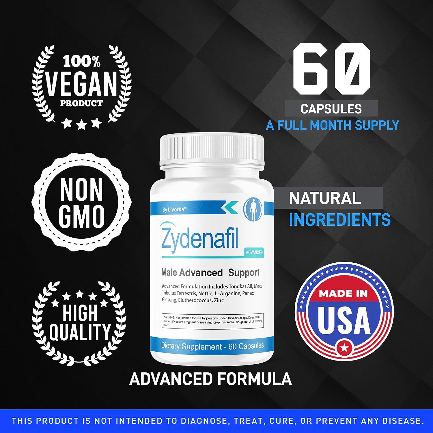 Zydenafil, Zydenafil Capsules for Men, Zydenafil Men's Advanced Formula, Zydenafil All Natural Supplement, Zydenafil Advanced Formula, 60 Capsules for 1 Month - görsel 4