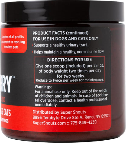Super Snouts Urinary Berry Urinary Tract Supplement for Dogs & Cats - Blueberry & Cranberry Powder (75 g, Pack of 2)