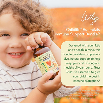 CHILDLIFE ESSENTIALS Immune Support 4-Pack - Bundle of Liquid Vitamins & Minerals for Children, Infants and Toddlers, Includes Vitamin D3, Vitamin C, First Defence, Echinacea