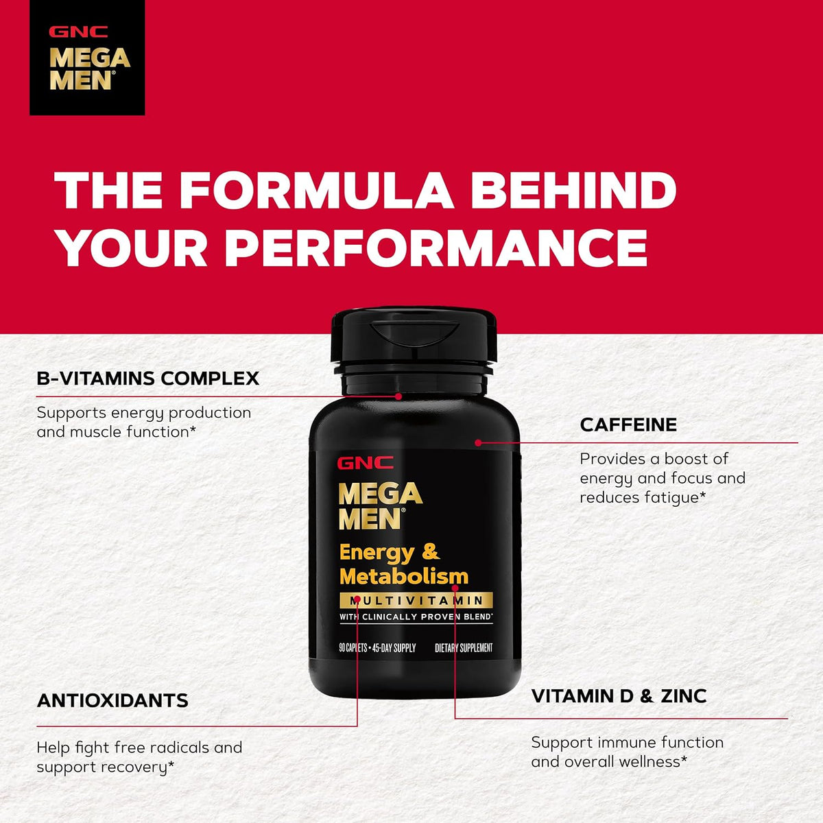GNC Mega Men Energy & Metabolism Multivitamin for Men | 90 Tablets - görsel 5
