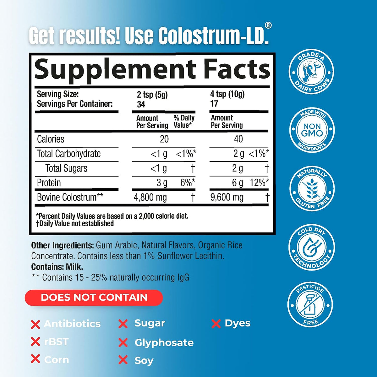 Colostrum-LD Liposomal Delivery Colostrum Powder – Vanilla, 170 g (34 Servings) - görsel 3