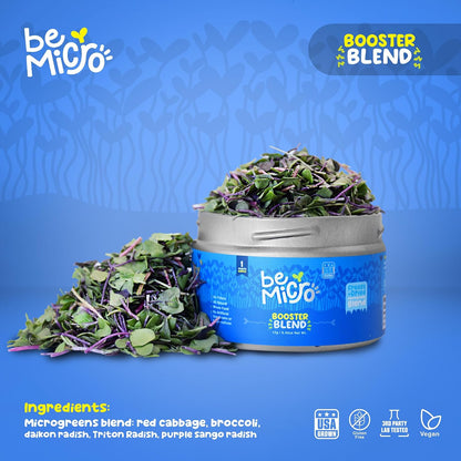 BeMicro Whole Food Microgreens - USA Grown, Small Batch, Nrf2 Activation - Broccoli, Cabbage & Radish Blend (5g)