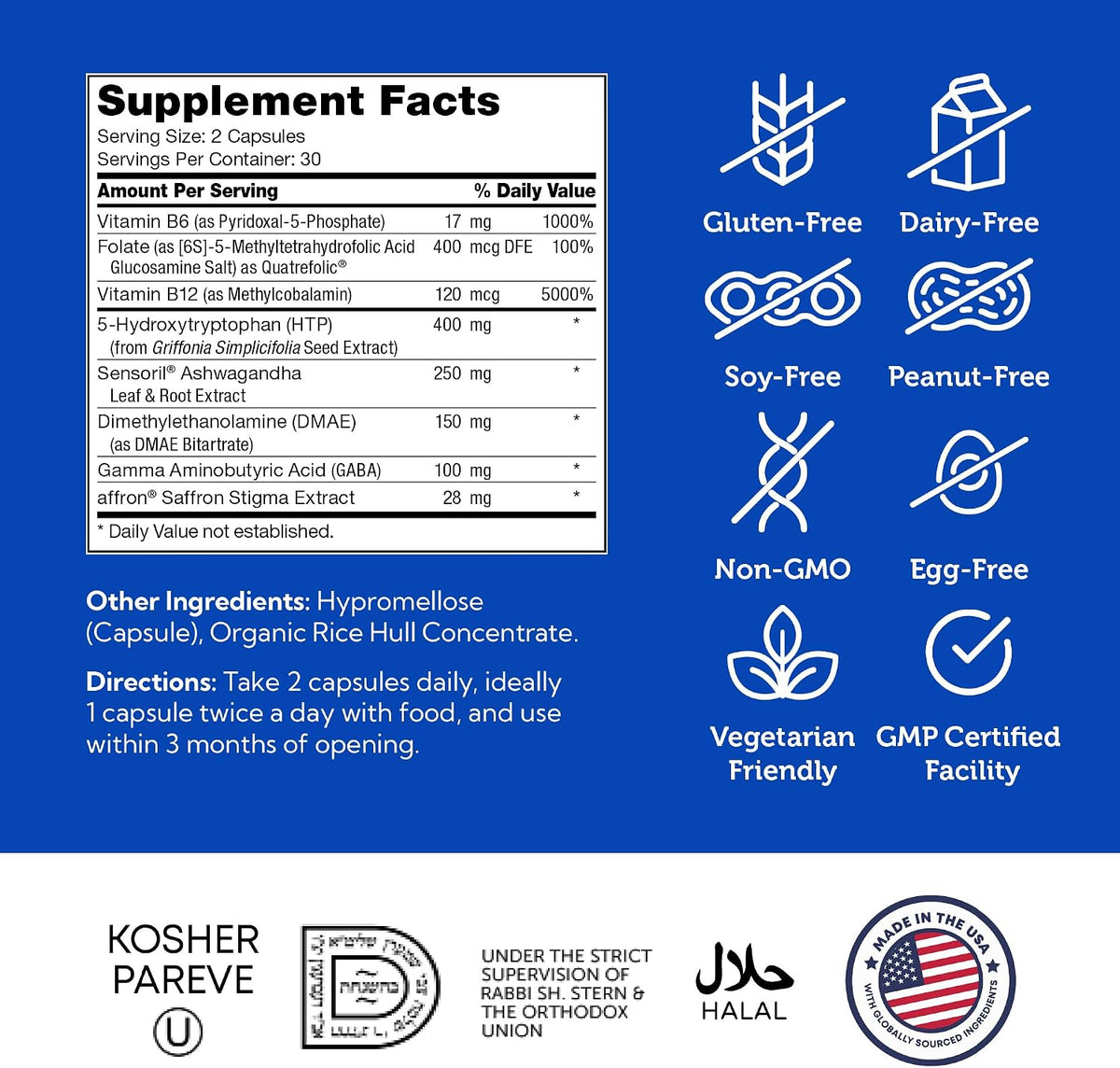 Zahler Mastermind - Comprehensive Mood Formula - Supports Mood Relaxation and Mental Balance - 60 Capsules - görsel 5