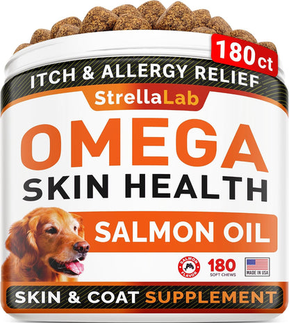 STRELLALAB Fish Oil for Dogs & Cats - Natural Omega-3 Supplement - Liquid for Skin, Coat and Joint Support - 473 ml