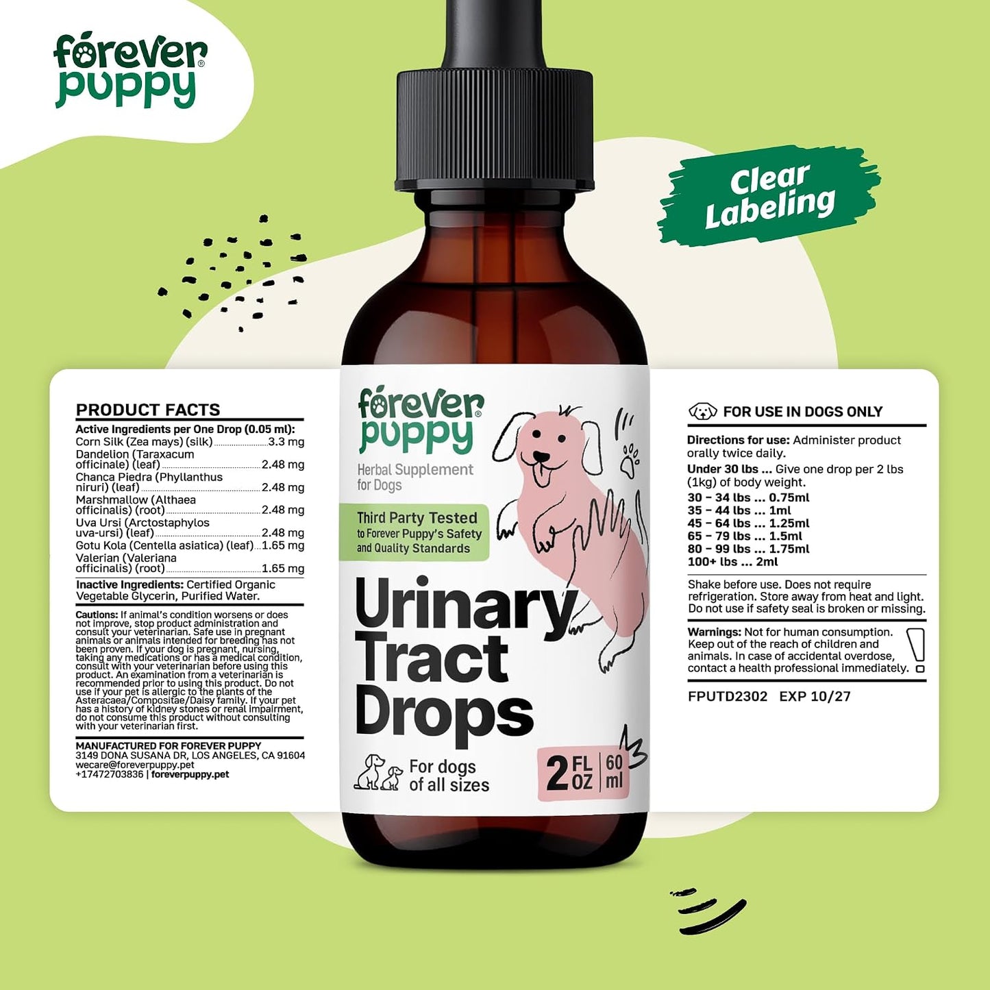 Forever Puppy Urinary Tract Drops for Dogs – Bladder Supplement with Corn Silk and Chanca Piedra - görsel 7
