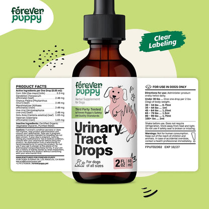 Forever Puppy Urinary Tract Drops for Dogs – Bladder Supplement with Corn Silk and Chanca Piedra