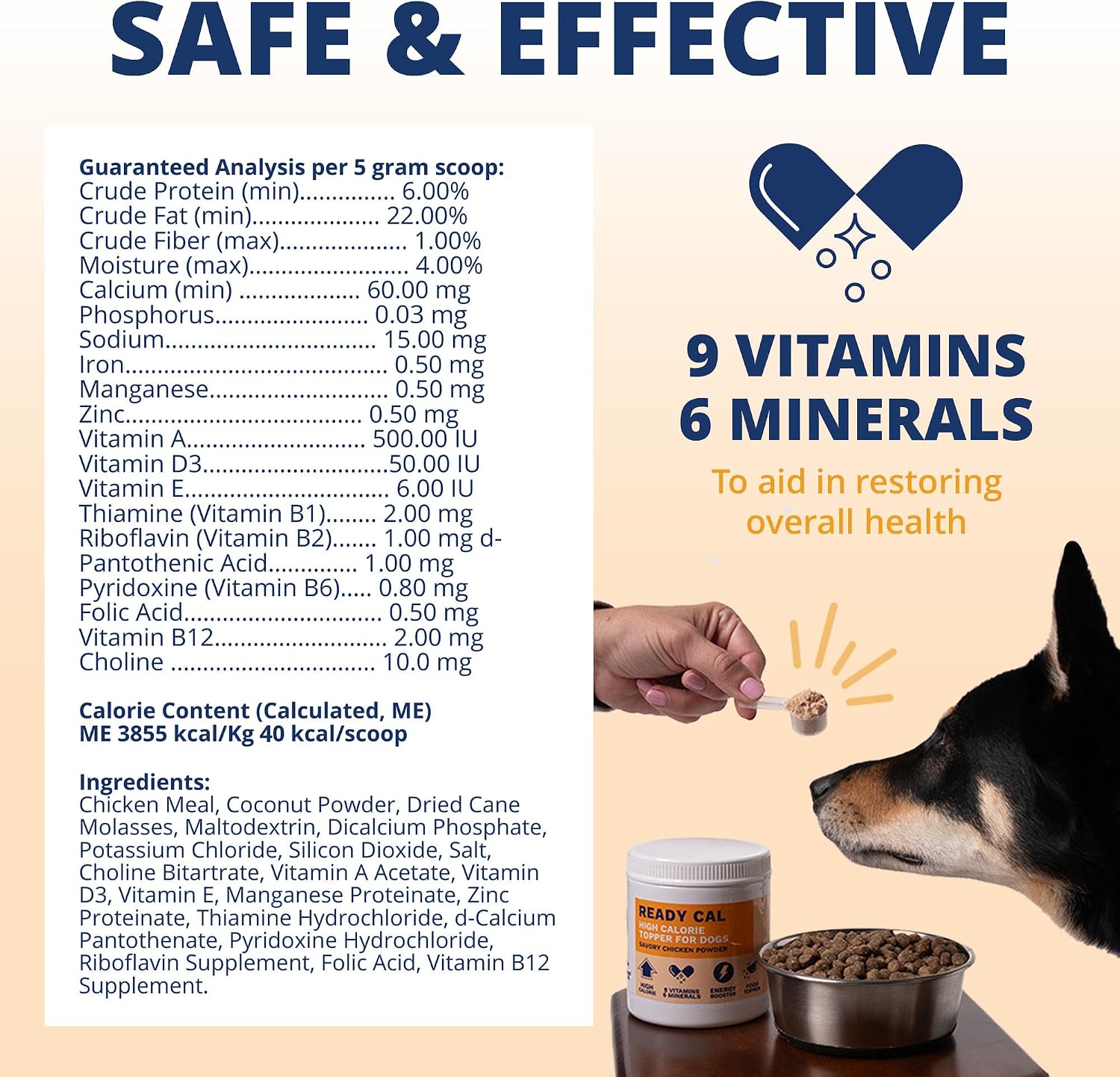 Under the Weather Ready Cal Powder for Dogs, High-Calorie Weight Gainer & Appetite Stimulant, Chicken Flavour | 300 g (10.58 oz) - görsel 6