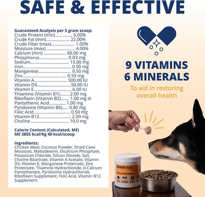 Under the Weather Ready Cal Powder for Dogs, High-Calorie Weight Gainer & Appetite Stimulant, Chicken Flavour | 300 g (10.58 oz)