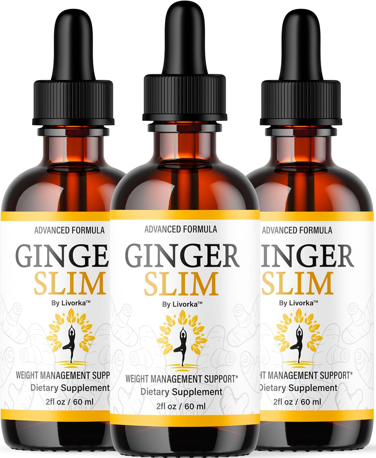 Ginger Slim Drops - Premium Liquid Supplement, 3 Bottles (Three-Month Supply) - görsel 1