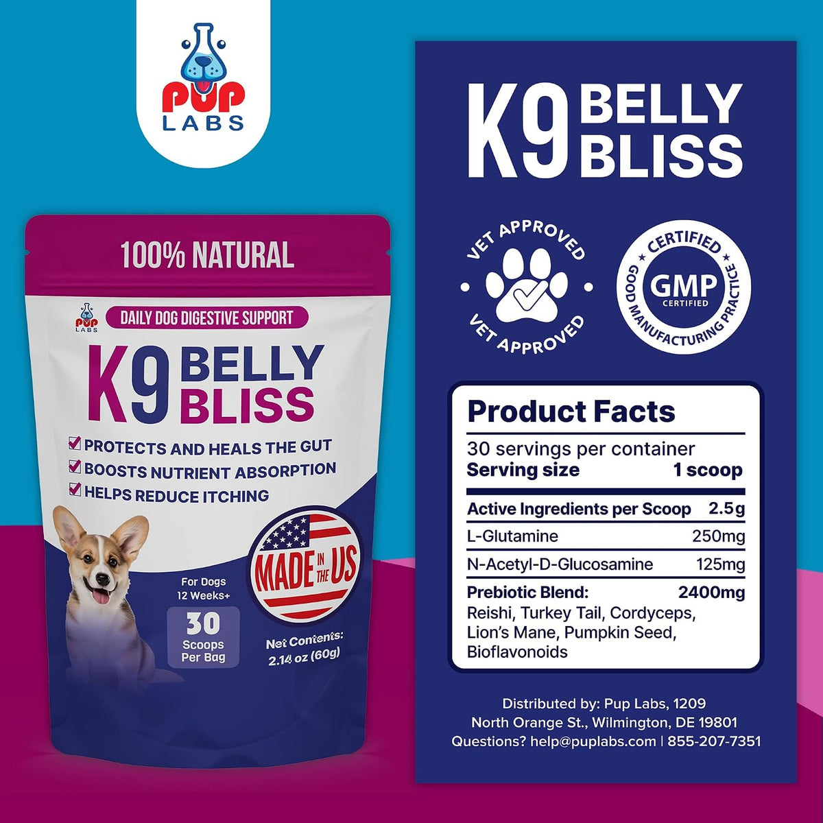 K9 Belly Bliss, All-Natural Gut Health Prebiotic for Dogs, Vet-Approved Daily Digestive Support, 30 Scoops - görsel 7