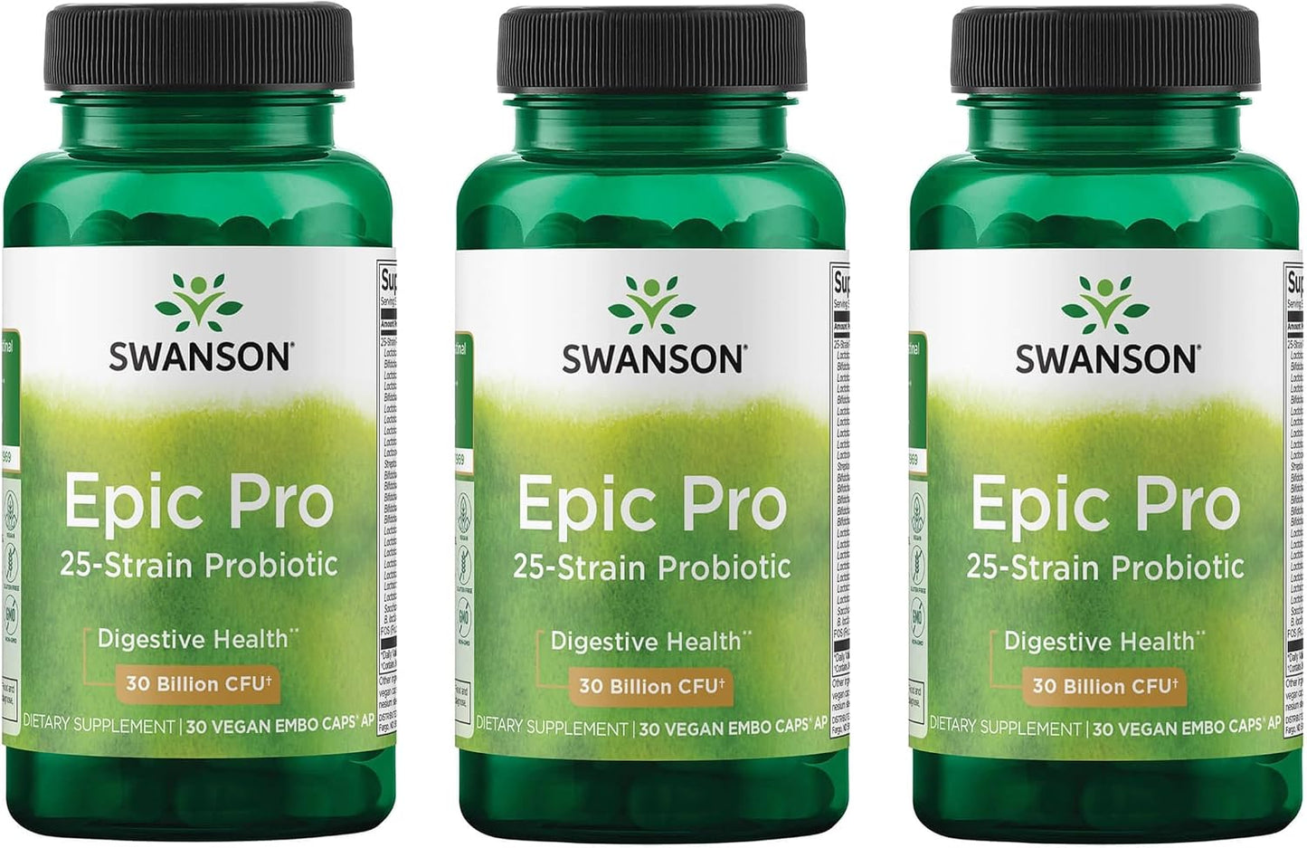 Swanson Epic-Pro 25-Strain Probiotic with Prebiotic FOS – 30 Billion CFU (30 Vegan DRcaps) - görsel 10