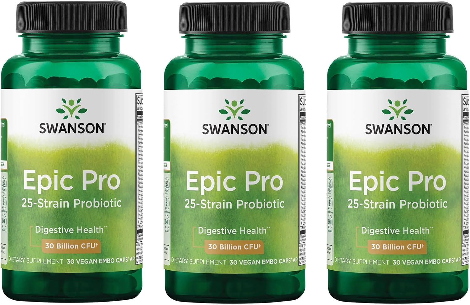 Swanson Epic-Pro 25-Strain Probiotic with Prebiotic FOS – 30 Billion CFU (30 Vegan DRcaps) - görsel 10