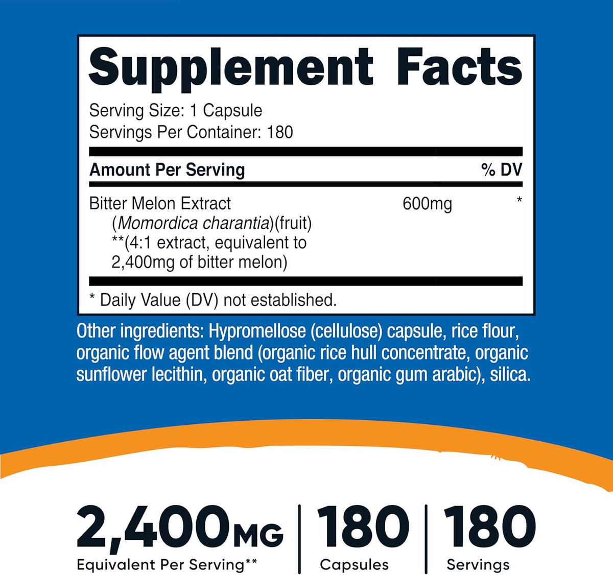 Nutricost Bitter Melon 600mg, 180 Capsules (3 Bottles) - görsel 2