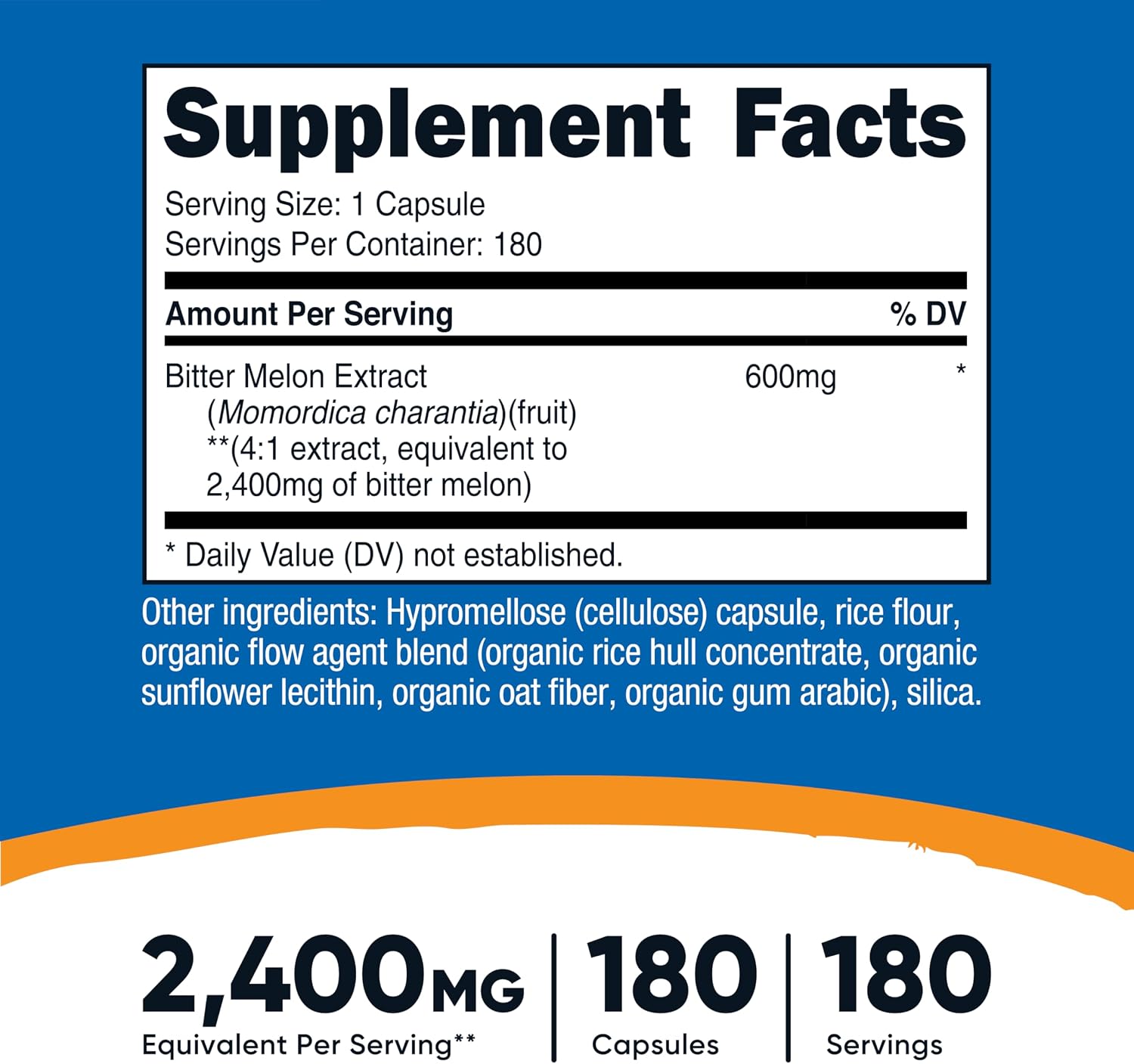 Nutricost Bitter Melon 600mg, 180 Capsules (3 Bottles) - görsel 2