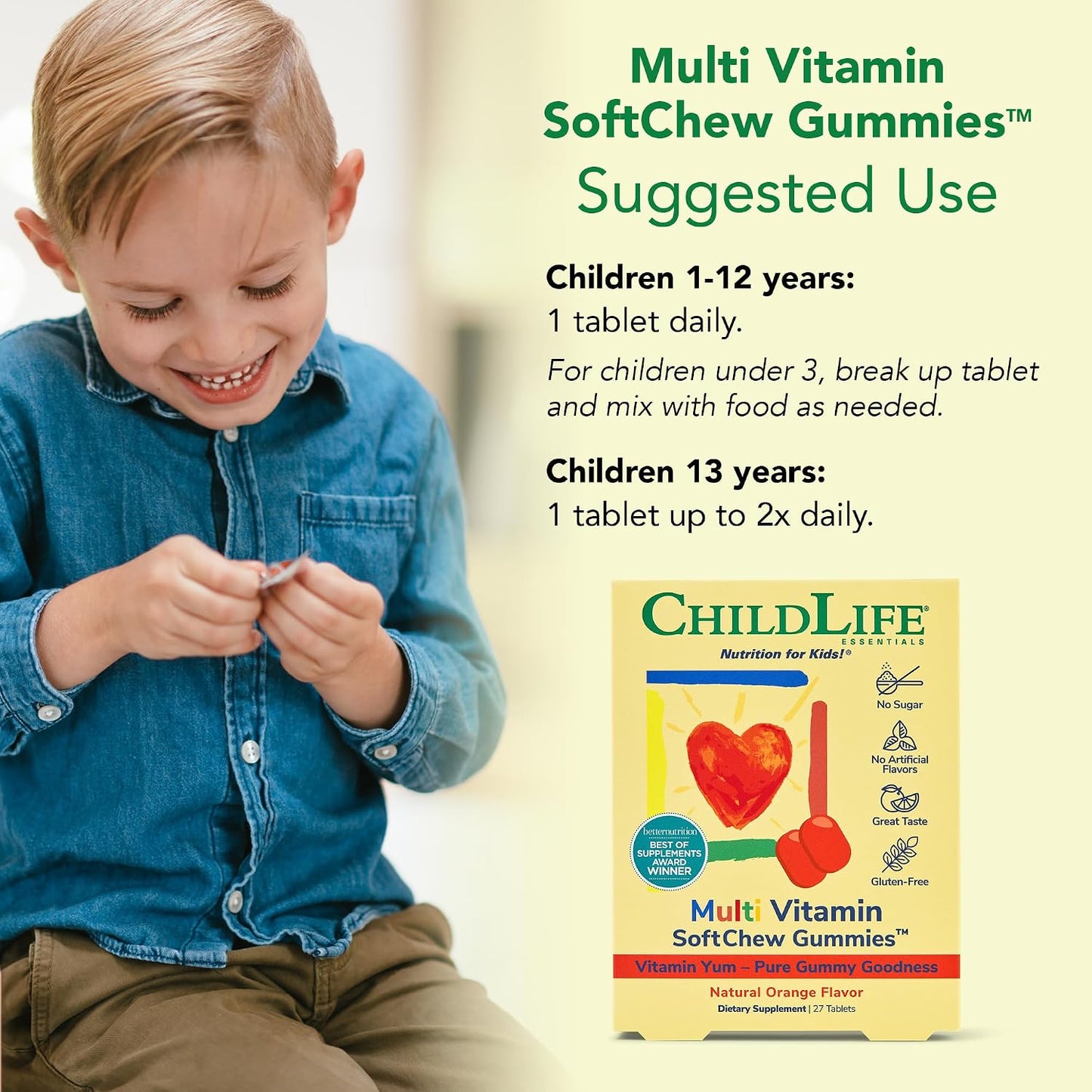 CHILDLIFE ESSENTIALS Kids Multivitamin SoftChew Gummies - Sugar-Free, Natural Orange Flavour, 27 Tablets - görsel 7