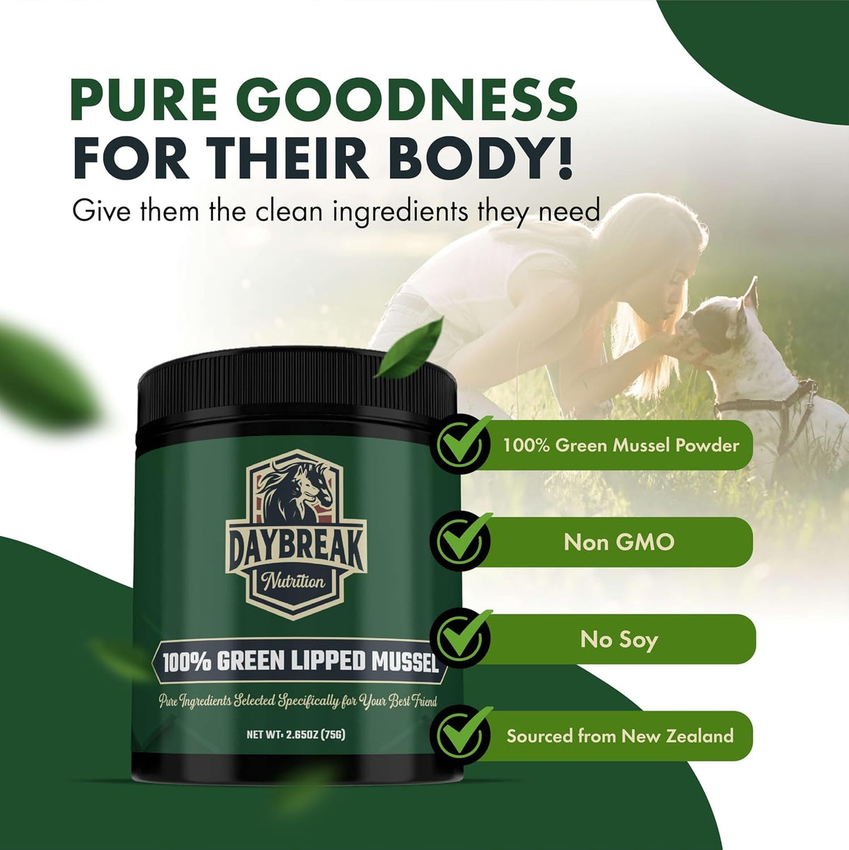 Pure Green Lipped Mussel Powder for Dogs and Cats - 100% New Zealand Green Lipped Mussels - Joint Support Supplement - 150 Grams - görsel 5