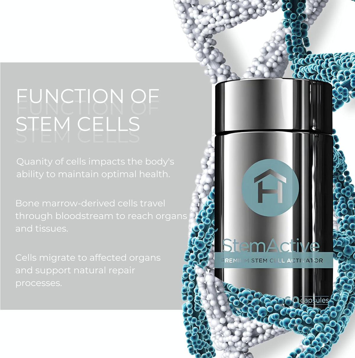 HEALTHY home StemActive Stem Cell Support Supplement – 60 Capsules - görsel 4