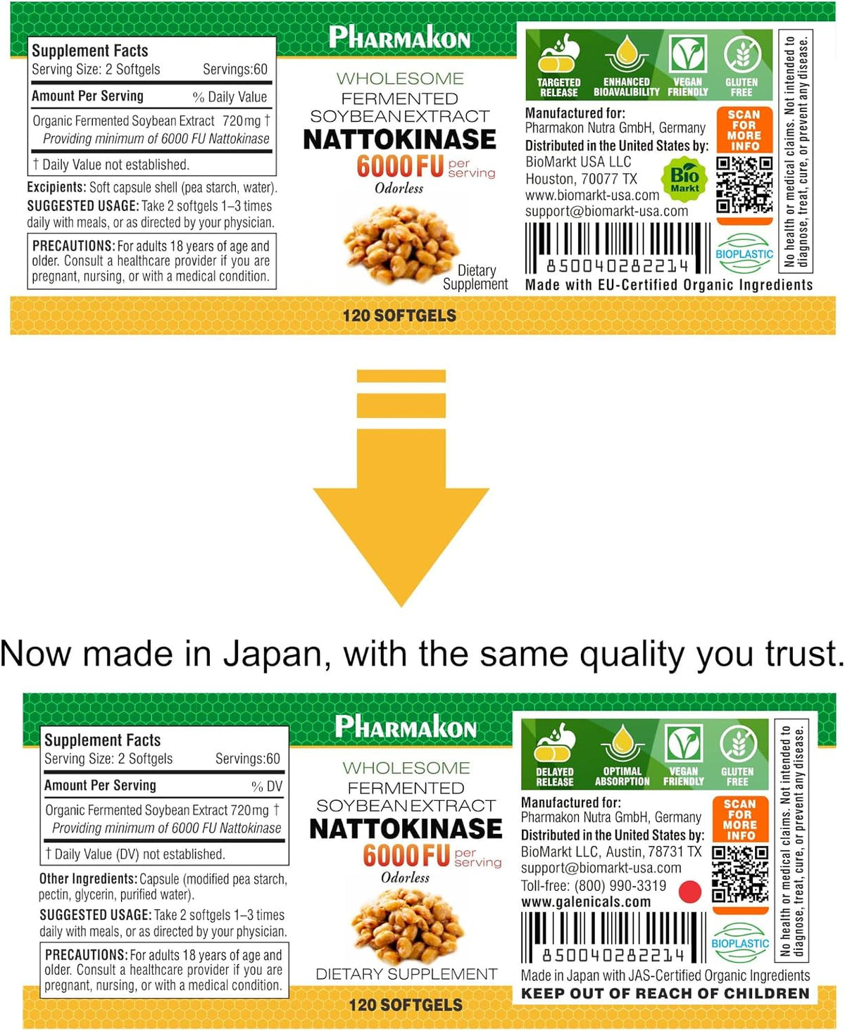 PHARMAKON Natural Nattokinase Fermented Soybean Extract, 6000 FUs per Serving - görsel 2