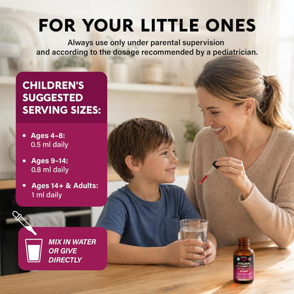 Organic Vitamin B-Complex Liquid Drops – Natural Berry Flavour (2 fl oz)