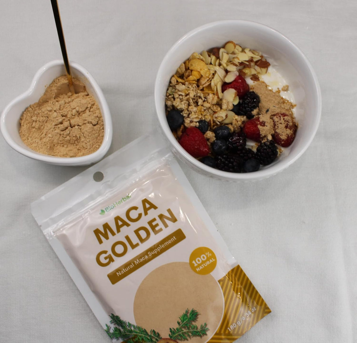 Bio Herbal Maca Golden - Pure Root Powder - 180g - görsel 8