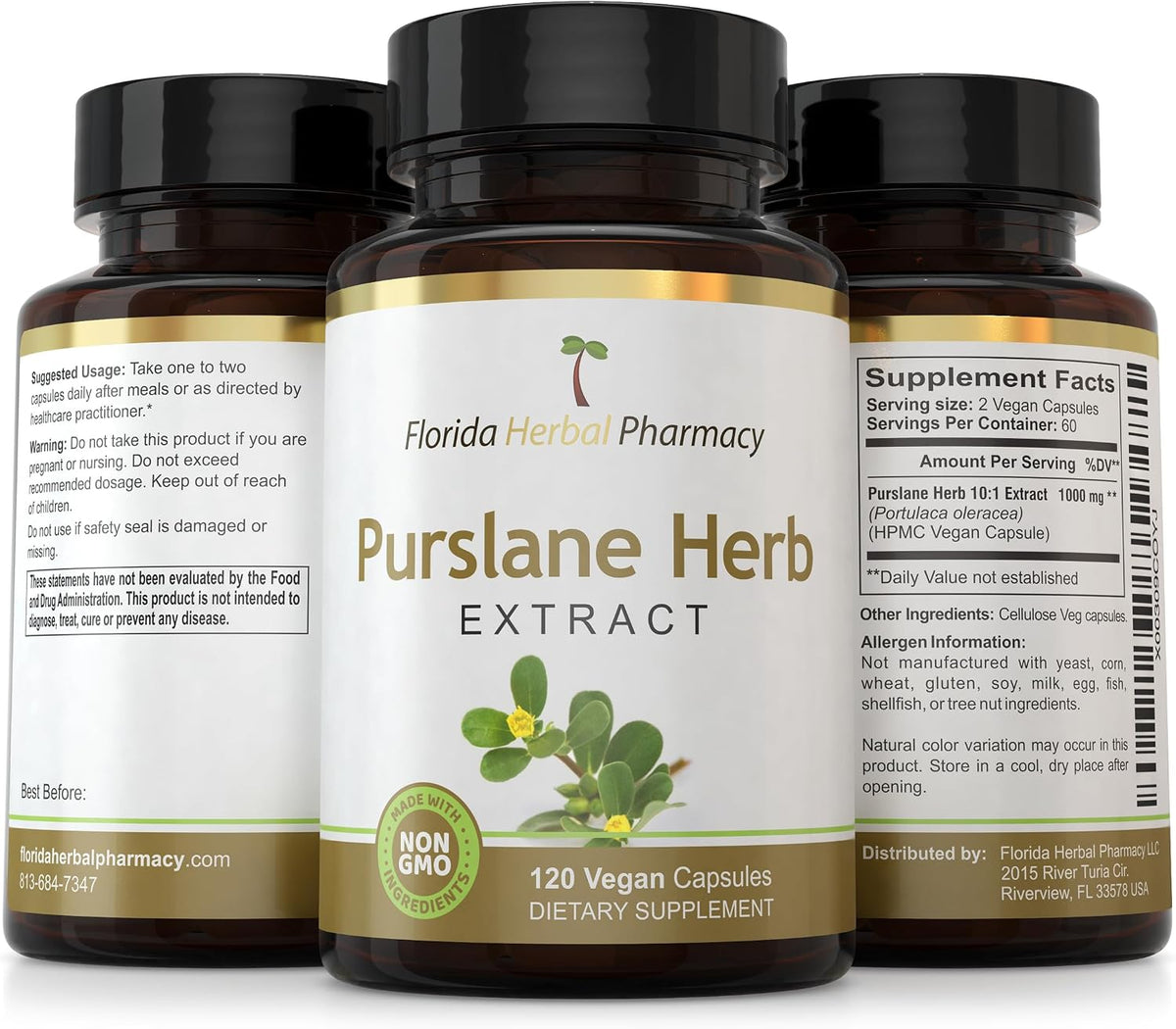 Purslane Herb Extract Supplement Capsules 10:1 (120 Capsules) - görsel 4