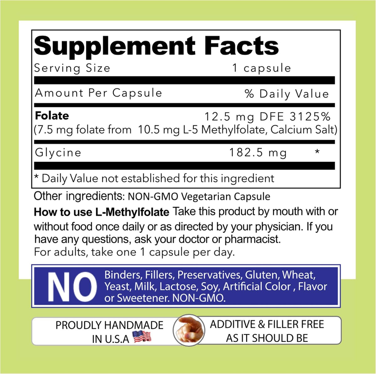 Our Daily Vites L-Methylfolate 7.5 mg – Active 5-MTHF Food Supplement – 90 Capsules - görsel 9