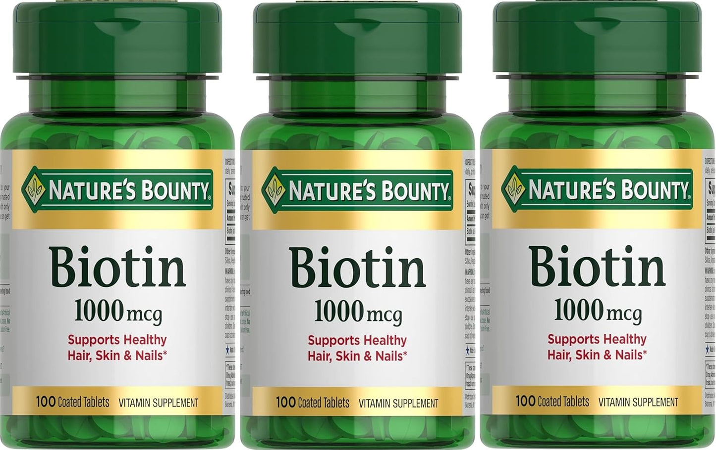 Nature's Bounty Biotin 1000mcg Coated Tablets – 100 Tablets - görsel 7