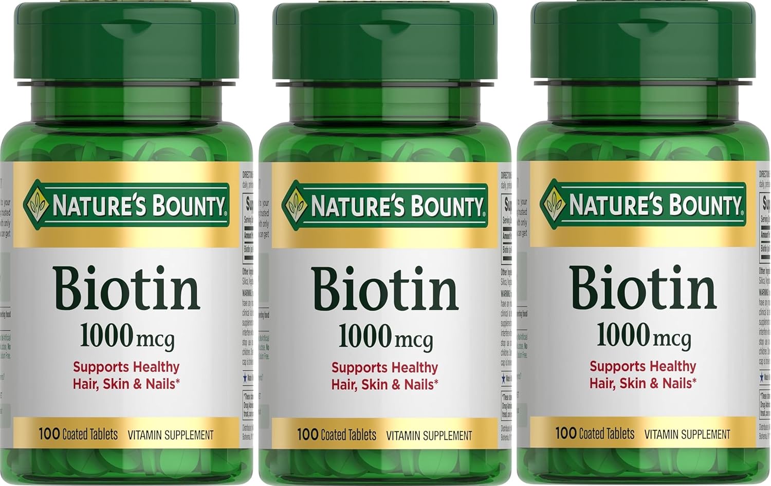 Nature's Bounty Biotin 1000mcg Coated Tablets – 100 Tablets - görsel 7