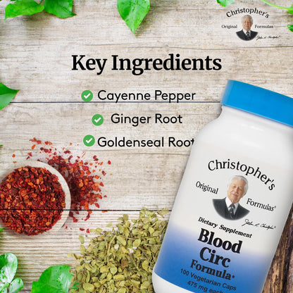 Dr. Christopher's Original Formulae Blood Circulation Formula - 475 mg, 100 Capsules