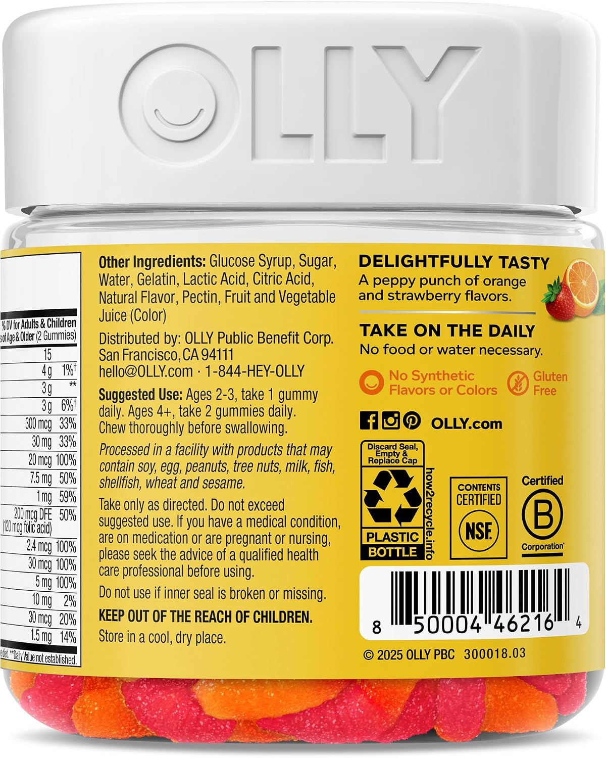 OLLY Kids Multivitamin Gummy, Overall Health and Immune Support, Vitamins A, C, D, E, Bs and Zinc, Sour Fruity Punch, 70 Gummies - görsel 9