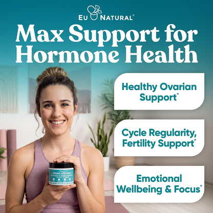 Regulate MAX Myo-Inositol & D-Chiro Inositol Food Supplement Powder with Vitamin D and Folate, Unflavoured, 60 Servings