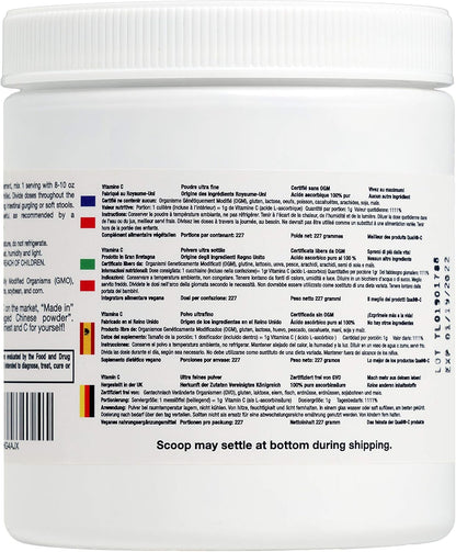 Ultra Fine Non-GM Vitamin C Powder – Quali-C L-Ascorbic Acid, Vegan, 227g