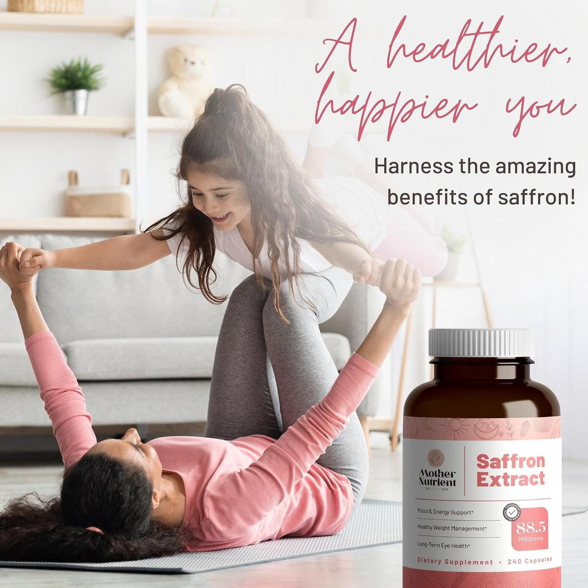 Mother Nutrient Pure Saffron Extract Supplement – 88.5 mg, 240 Veggie Capsules - görsel 2
