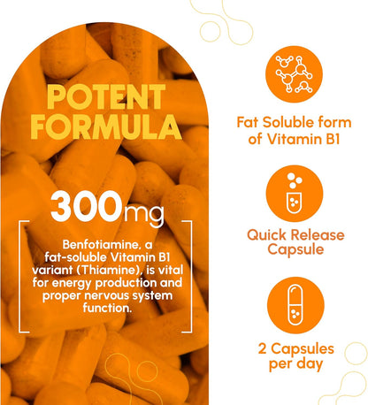 Zenavea Benfotiamine 300 mg, 180 Vegan Capsules (3-Month Supply)