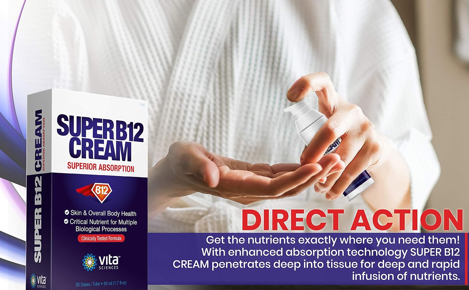 Vita Sciences Super B12 Cream with Bioactive Vitamin B-12 Methylcobalamin - görsel 8