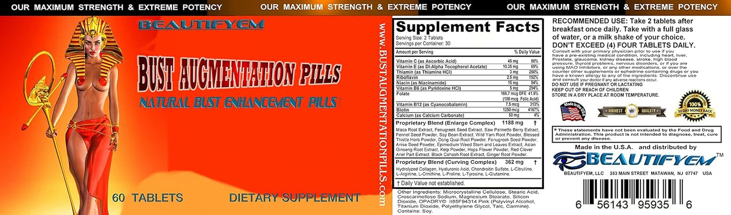 Bust Augmentation Tablets – Natural Support for Breast Health & Skin Tone. 60 Tablets - görsel 5