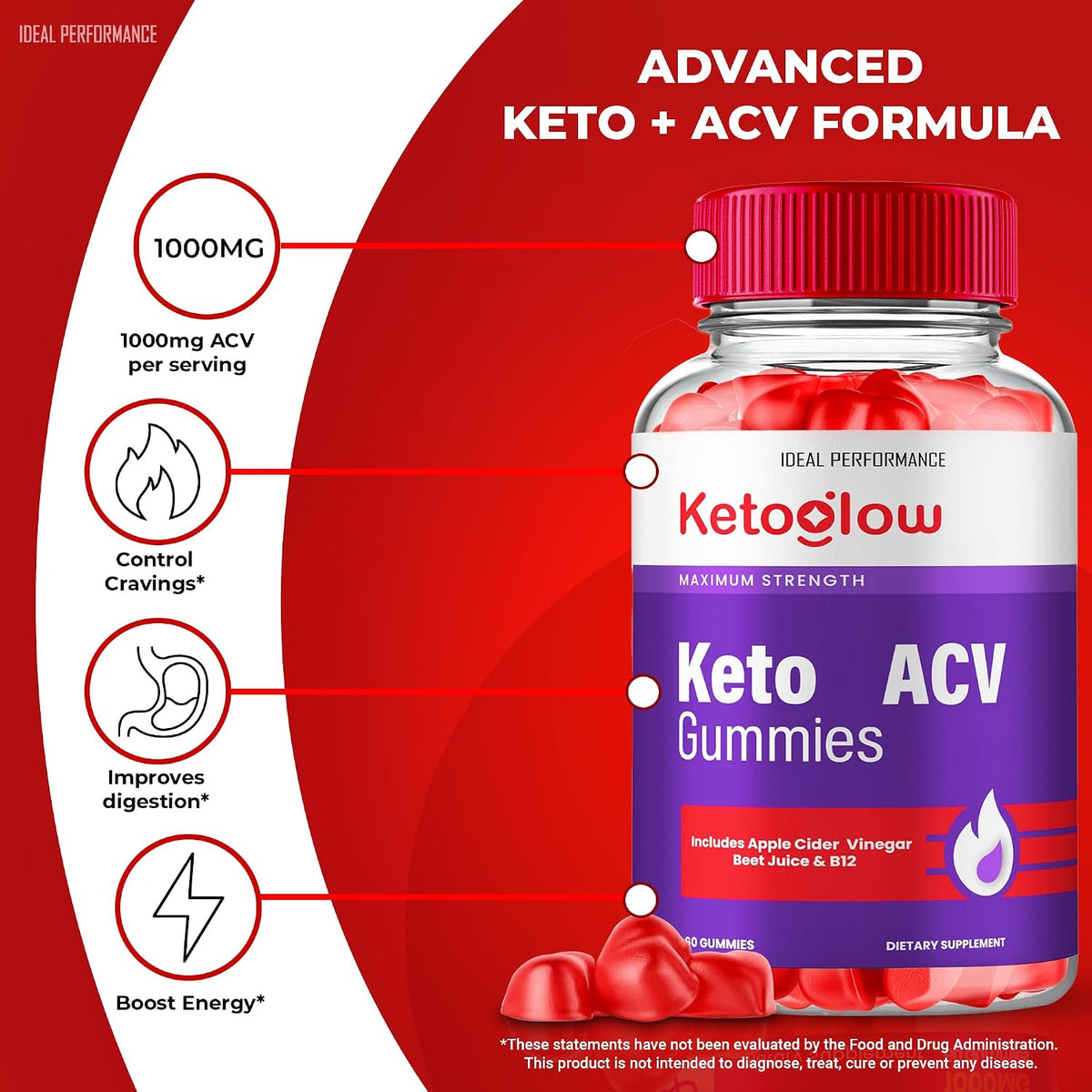Keto Glow ACV Gummies – Maximum Strength, All-Natural Support Formula (3 Pack) - görsel 6