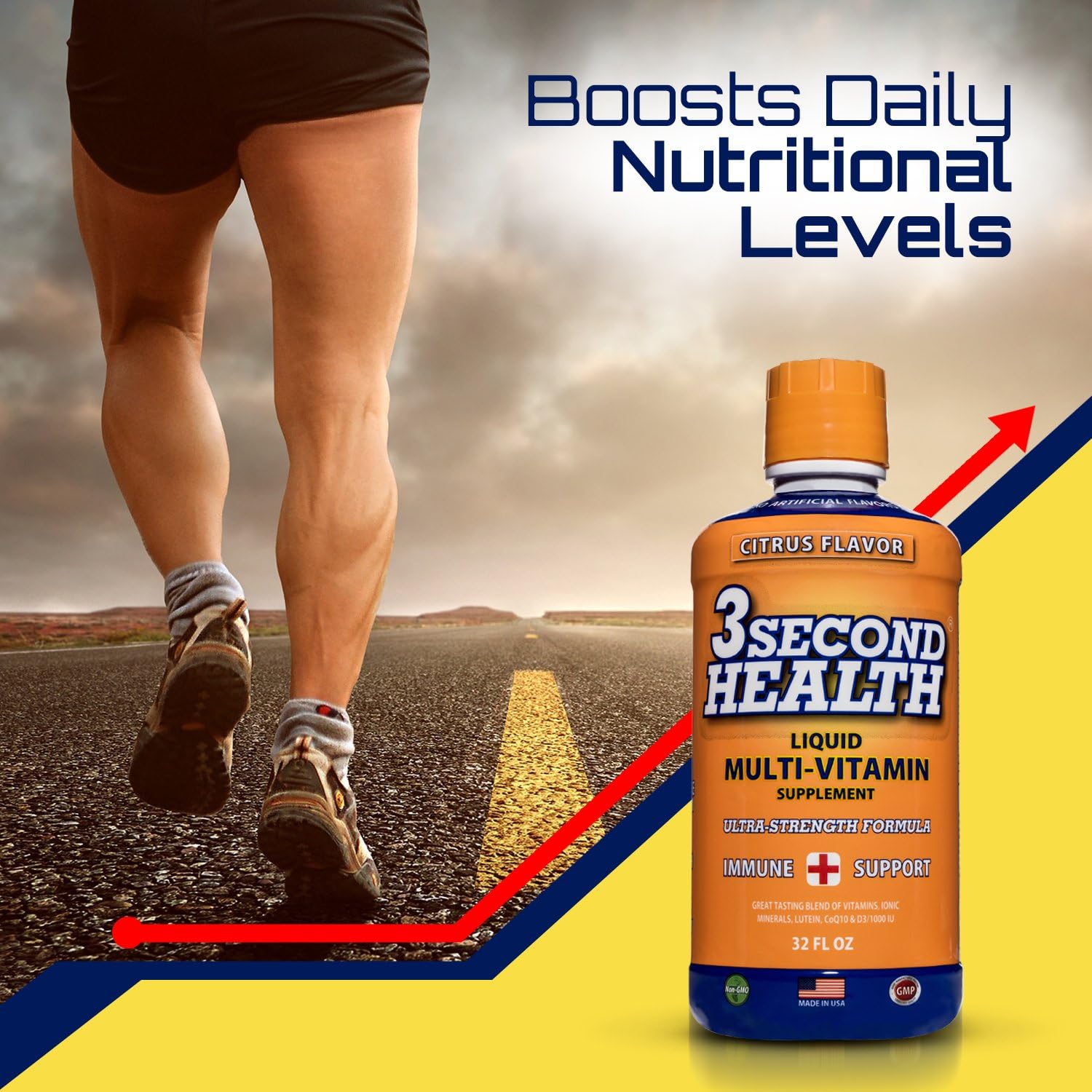 3 Second Health Liquid Multivitamin – Vegan, Non-GMO, Energy & Immune Support (32 Servings) - görsel 4