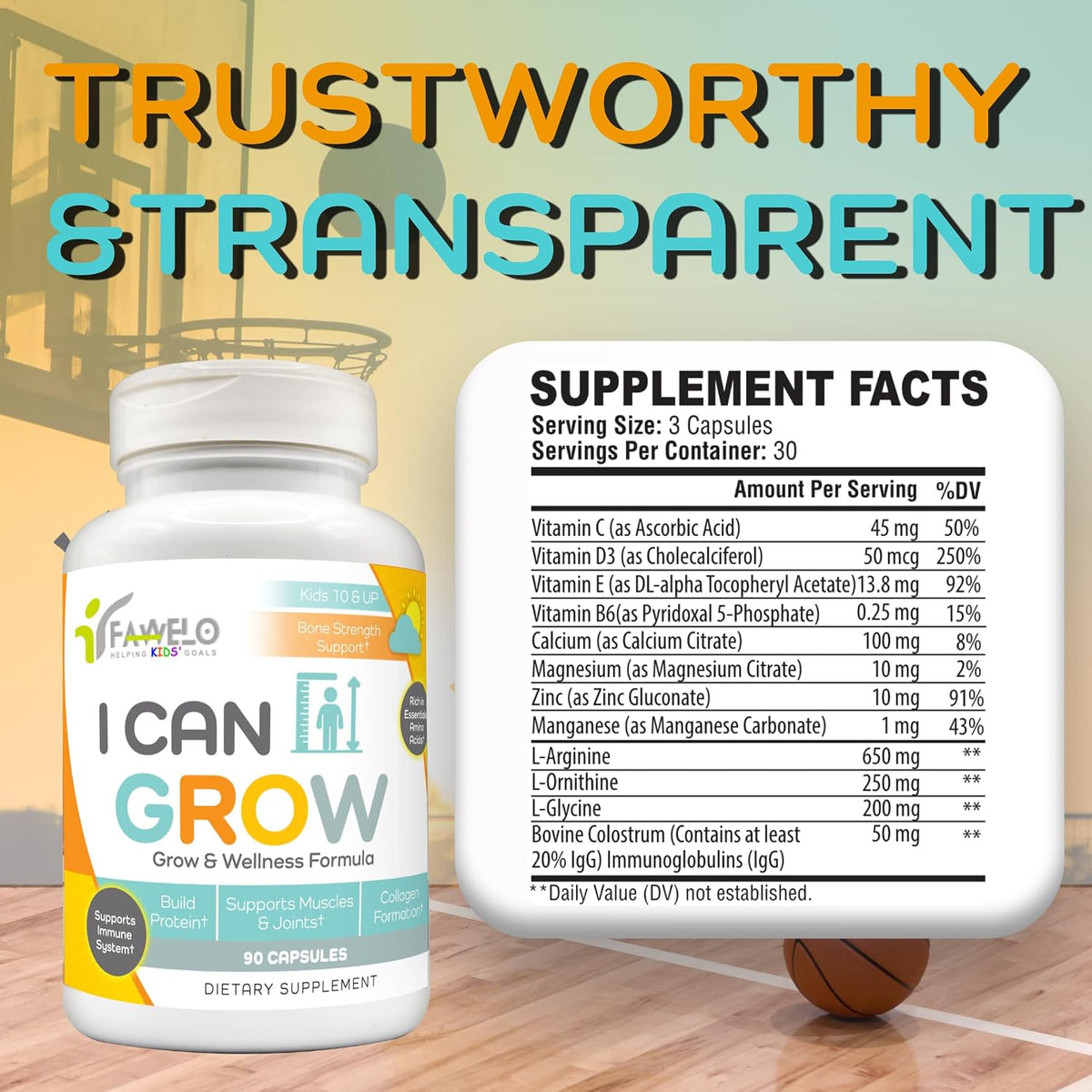 I Can Grow (2 Pack) - for Children 10+ and Teens | Enhances Natural Development | Strength Bone, Muscle & Joints | Immunity & Overall Health | Transparent Ingredients | Made in the USA - görsel 4