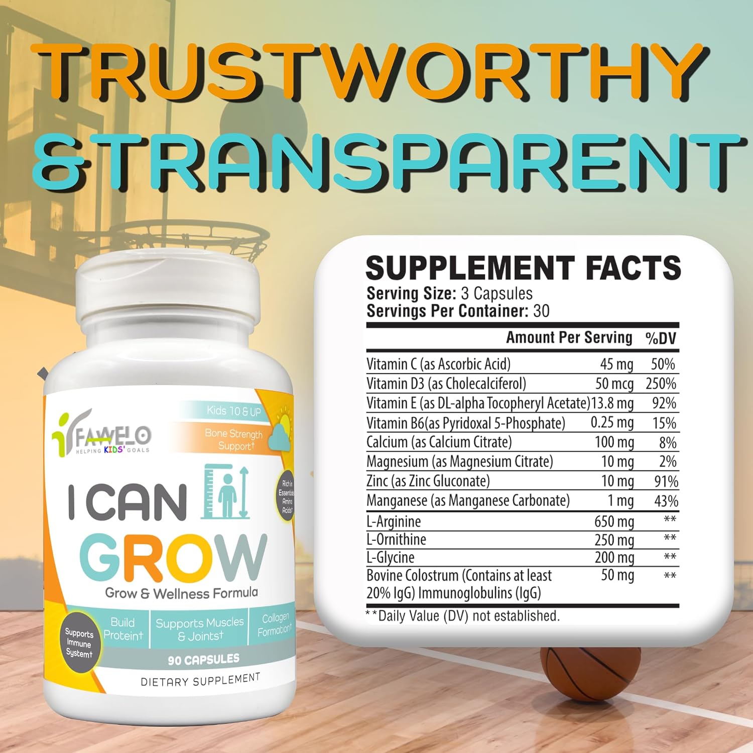 I Can Grow (2 Pack) - for Children 10+ and Teens | Enhances Natural Development | Strength Bone, Muscle & Joints | Immunity & Overall Health | Transparent Ingredients | Made in the USA - görsel 4