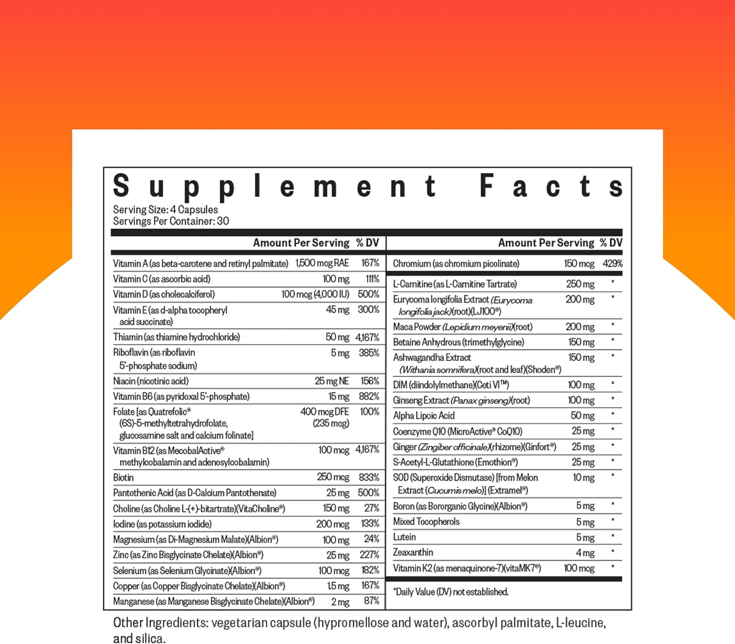 Seeking Health Optimal Man – Multivitamin Supplement with Zinc, Active Folate, & Alpha-Lipoic Acid – 30 Servings - görsel 2