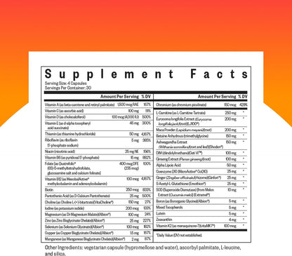 Seeking Health Optimal Man – Multivitamin Supplement with Zinc, Active Folate, & Alpha-Lipoic Acid – 30 Servings