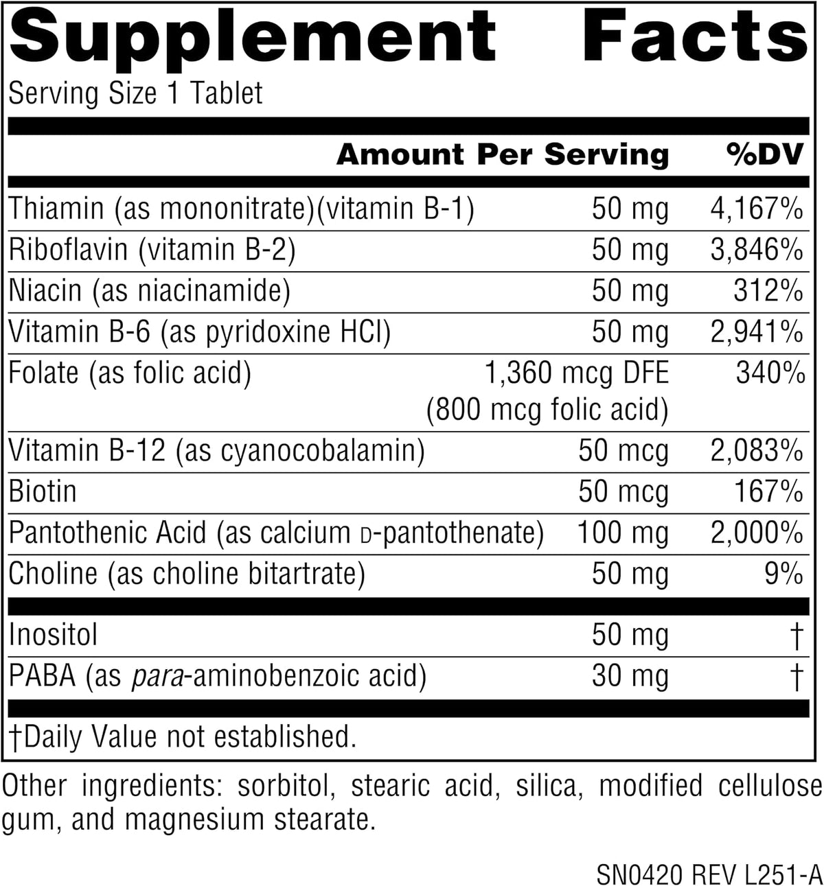 Source Naturals B-50 Complex, 50 mg - 50 Tablets - görsel 2