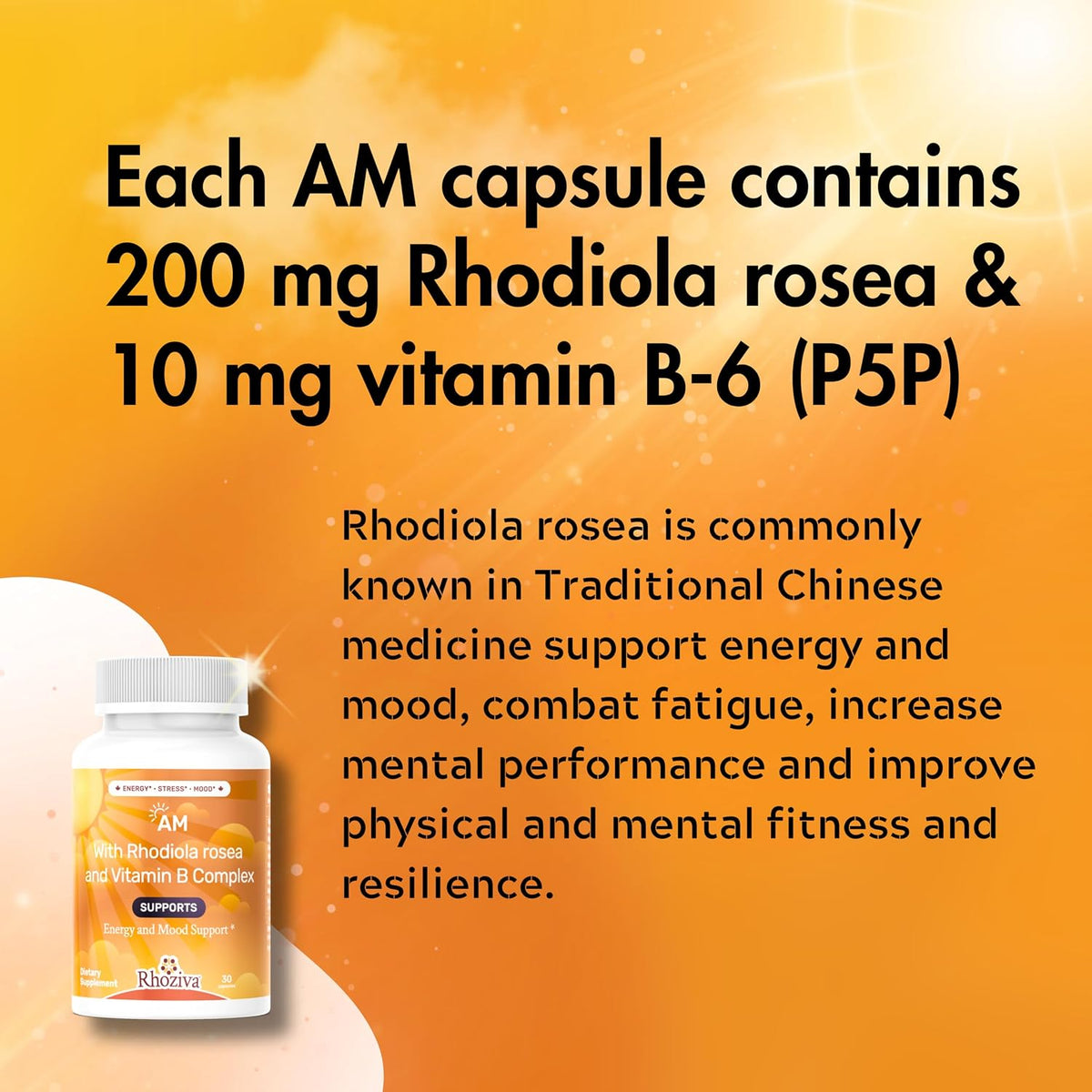 Rhoziva AM PM Multivitamin – Cortisol Support with L-Theanine, Ashwagandha, Rhodiola Rosea – Day and Night Nootropic Supplement - görsel 3